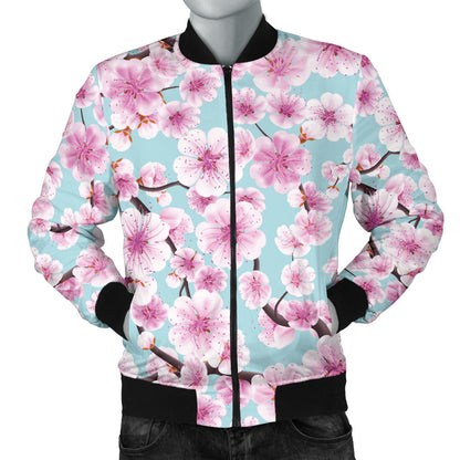 Cherry Blossom Pattern Print Design 01 Men Bomber Jacket