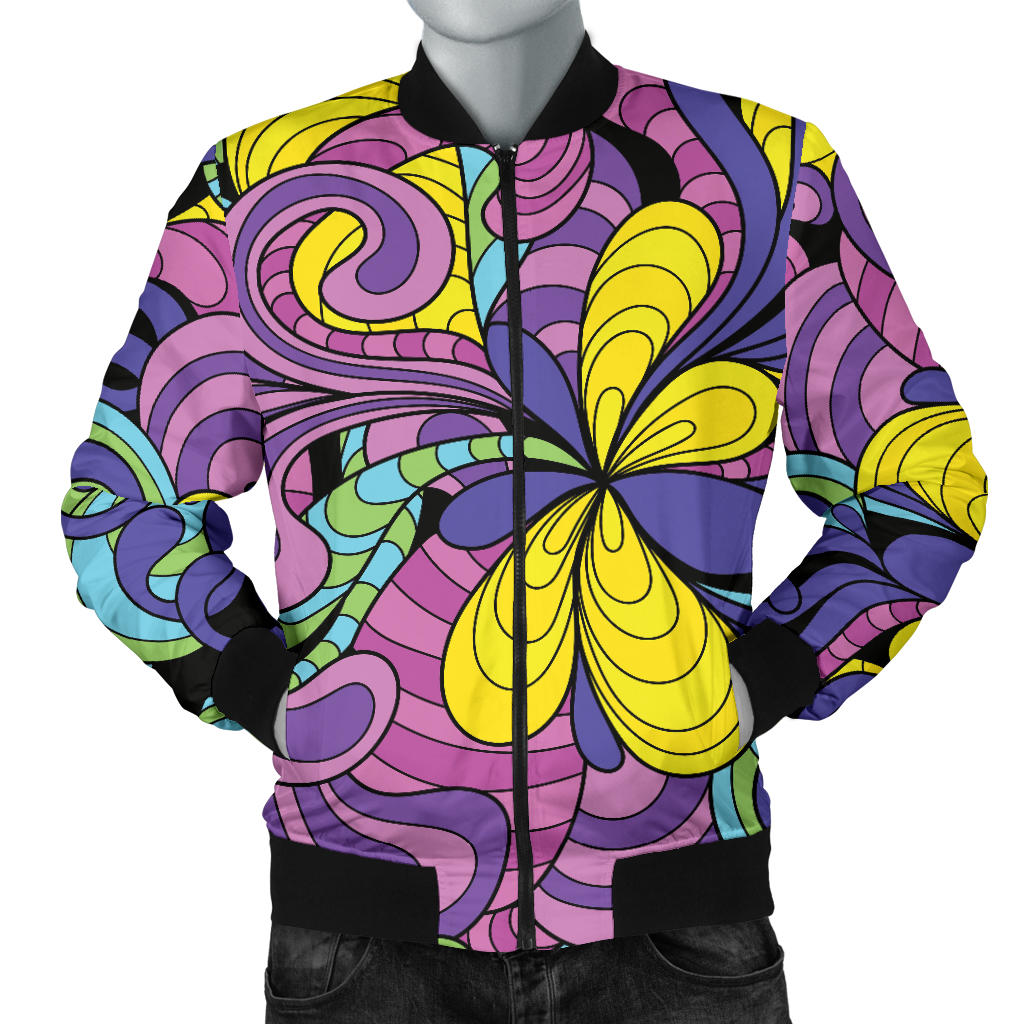 Psychedelic Pattern Print Design A04 Men Bomber Jacket