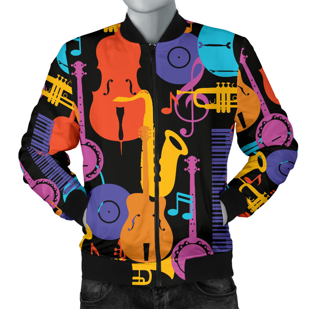 Jazz Pattern Print Design 03 Men Bomber Jacket