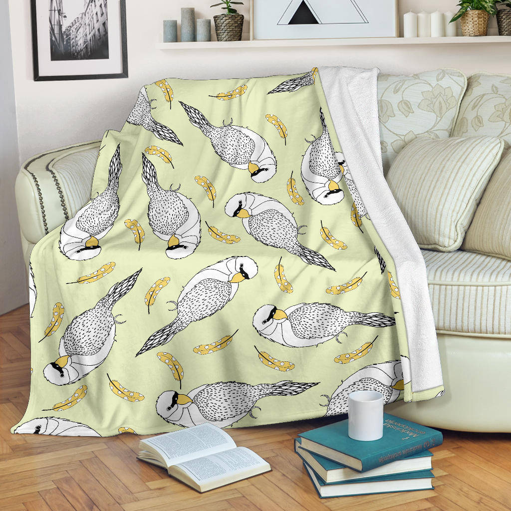 Parakeet Pattern Print Design A03 Premium Blanket