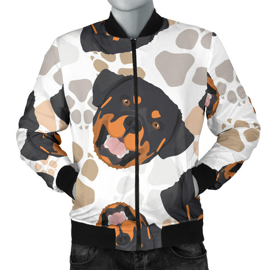 Rottweiler Pattern Print Design A03 Men Bomber Jacket