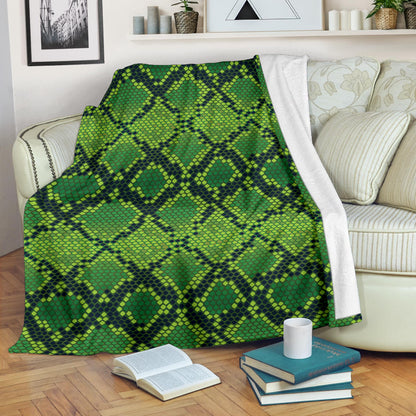 Python Green Pattern Print Design A01 Premium Blanket