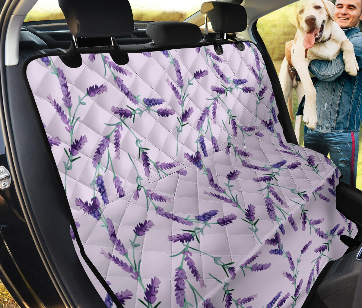 Lavender Pattern Print Design 02 Rear Dog Car Seat Cover Hammock