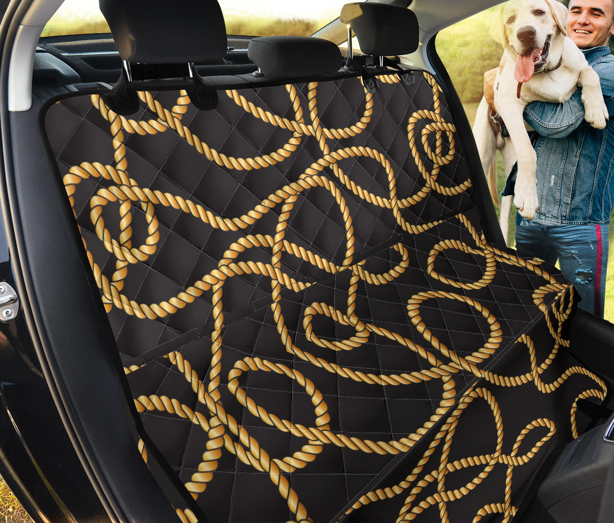 Rope Pattern Print Design A04 Rear Dog Car Seat Cover Hammock