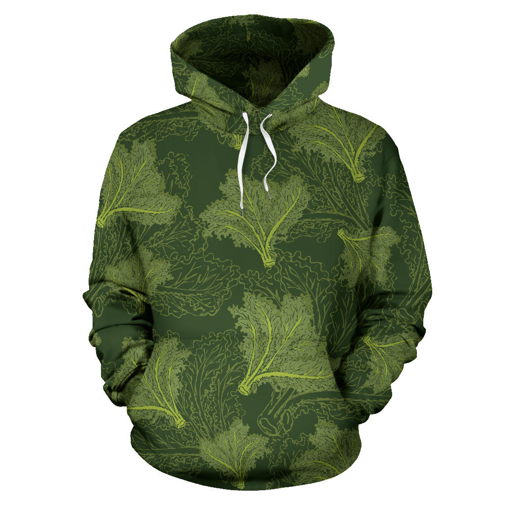 Kale Pattern Print Design 01 Pullover Hoodie