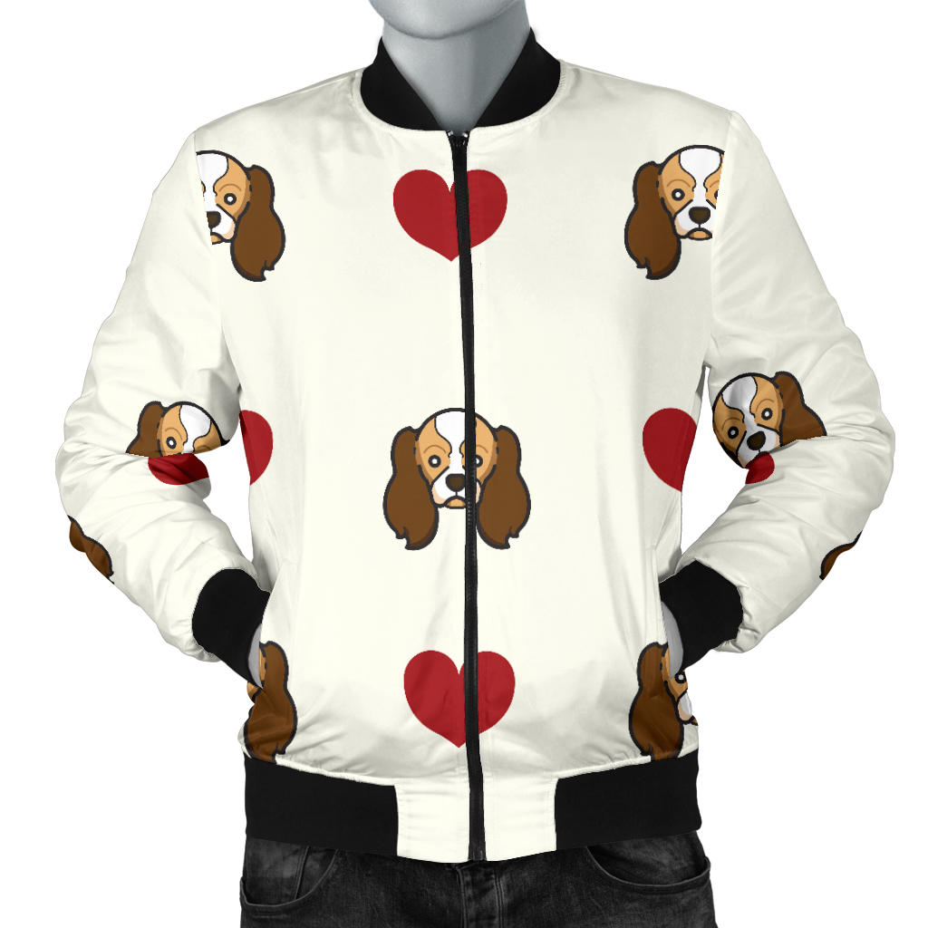 Cavalier King Charles Spaniels Pattern Print Design 01 Men Bomber Jacket