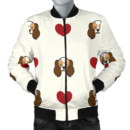 Cavalier King Charles Spaniels Pattern Print Design 01 Men Bomber Jacket