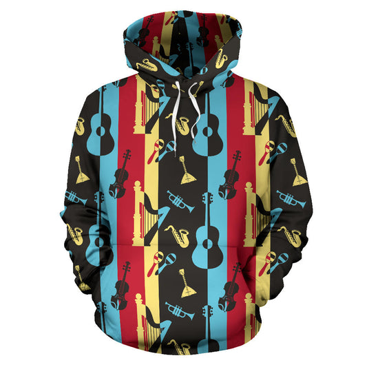 Jazz Pattern Print Design 02 Pullover Hoodie