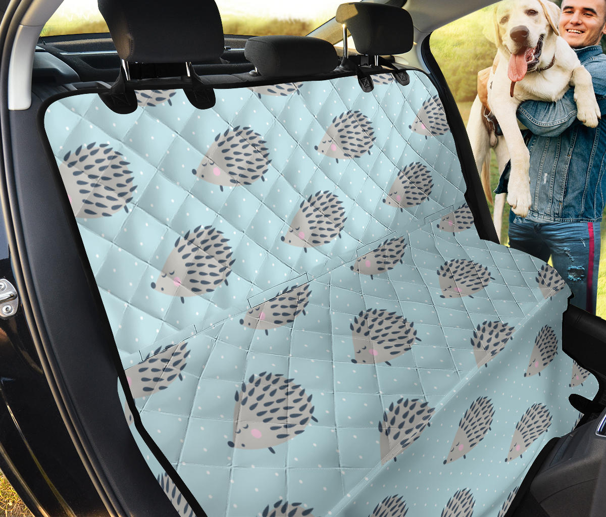 Hedgehog Pattern Print Design 02 Rear Dog Car Seat Cover Hammock