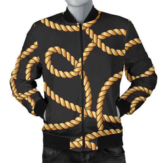 Rope Pattern Print Design A04 Men Bomber Jacket