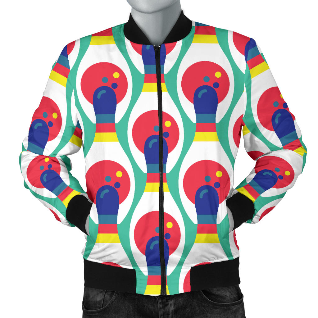 Bowling Pattern Print Design 05 Men Bomber Jacket