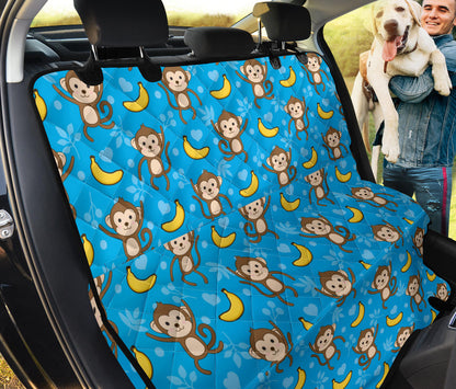 Monkey Pattern Print Design 05 Rear Dog Car Seat Cover Hammock