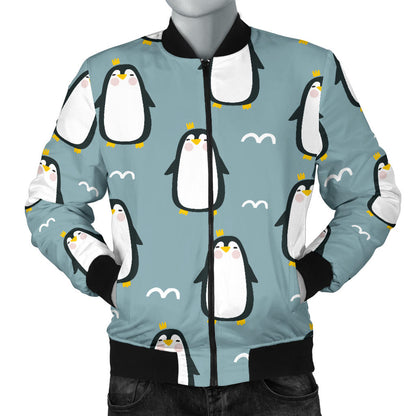 Penguin Pattern Print Design A02 Men Bomber Jacket