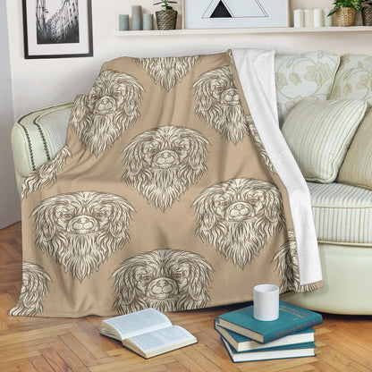 Pekingese Pattern Print Design A01 Premium Blanket