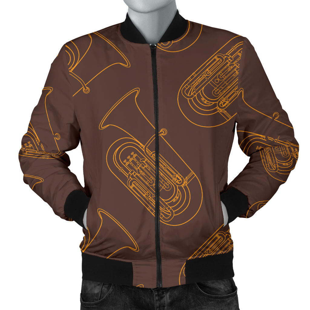 Tuba Pattern Print Design 02 Men Bomber Jacket