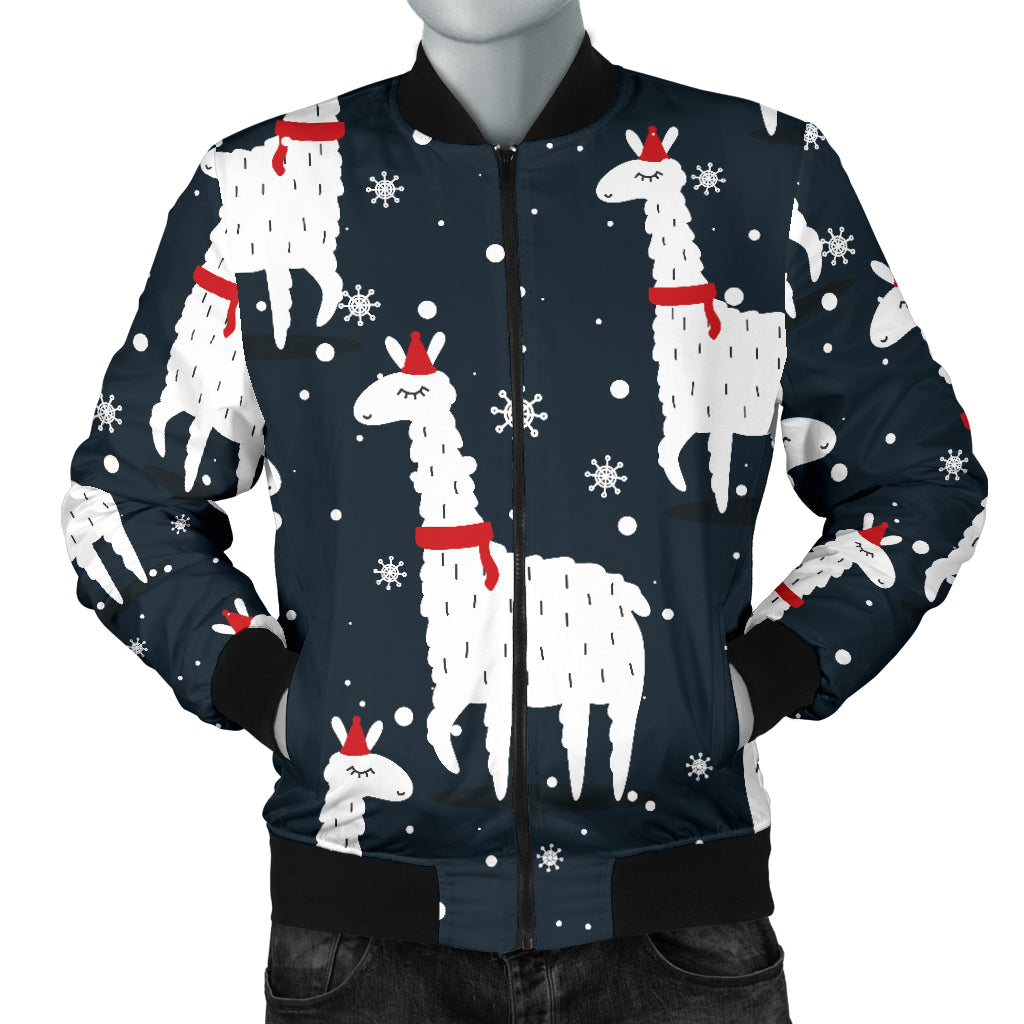 Alpaca Pattern Print Design 04 Men Bomber Jacket