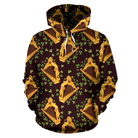 Harp Pattern Print Design 02 Pullover Hoodie