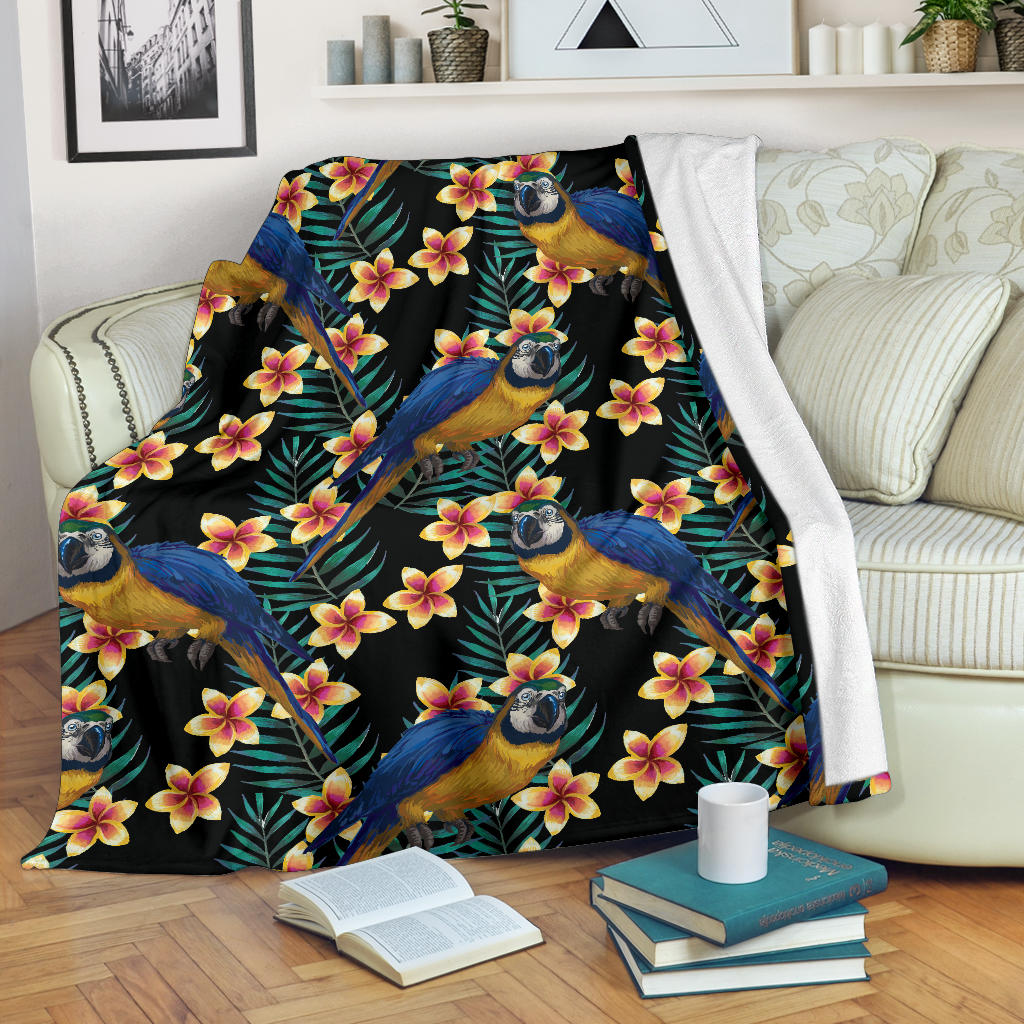 Macaw Pattern Print Design 01 Premium Blanket