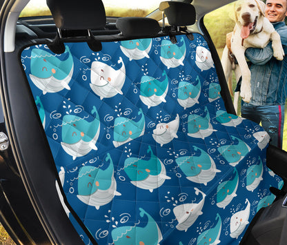 Blue Whale Pattern Print Design 01 Rear Dog Car Seat Cover Hammock