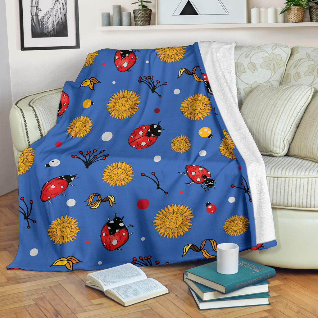 Ladybug Pattern Print Design 05 Premium Blanket