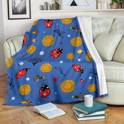 Ladybug Pattern Print Design 05 Premium Blanket