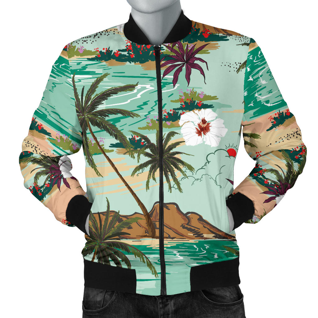 Pacific island Pattern Print Design A03 Men Bomber Jacket