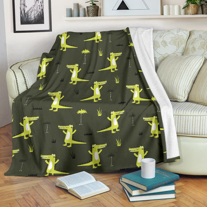 Alligator Pattern Print Design 05 Premium Blanket