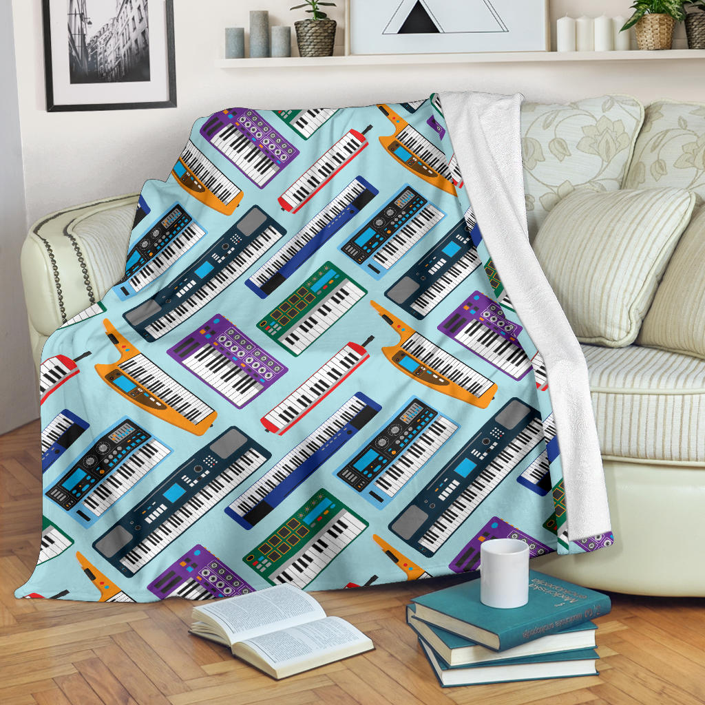 Synthesizer Pattern Print Design 02 Premium Blanket