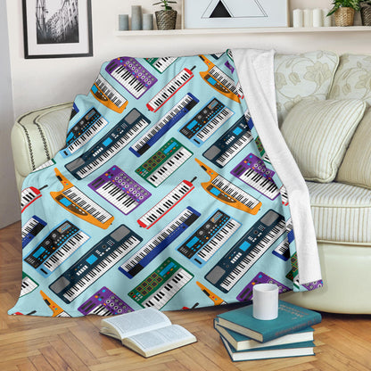 Synthesizer Pattern Print Design 02 Premium Blanket