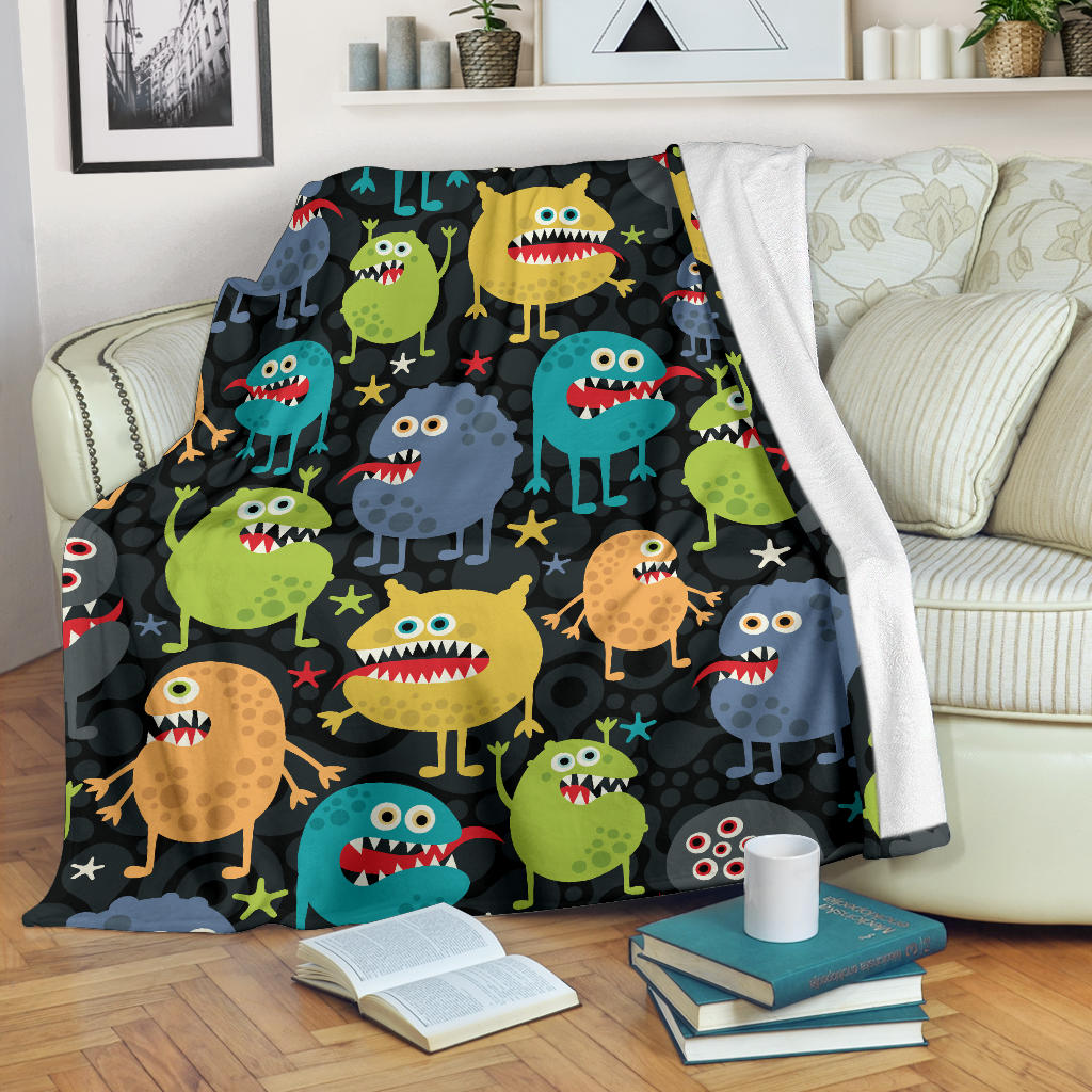 Monster Pattern Print Design 01 Premium Blanket