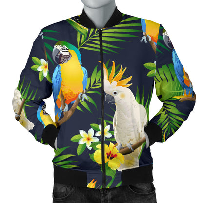 Parrot Pattern Print Design A03 Men Bomber Jacket