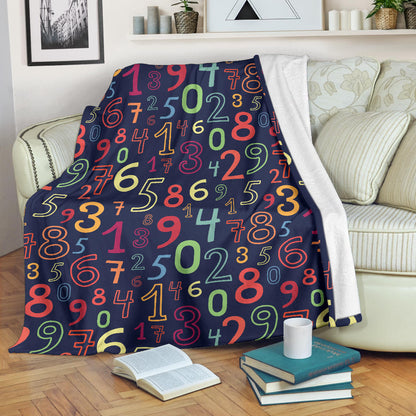 Number Pattern Print Design A01 Premium Blanket