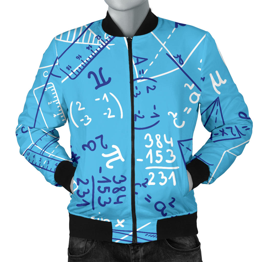 Math Pattern Print Design 02 Men Bomber Jacket