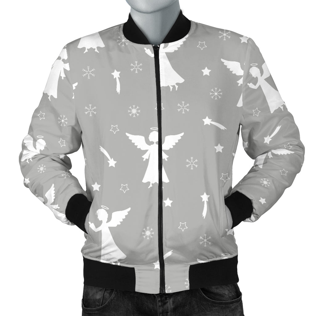 Angel Pattern Print Design 03 Men Bomber Jacket