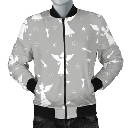 Angel Pattern Print Design 03 Men Bomber Jacket
