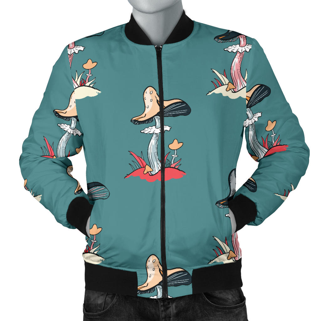 Mushroom Pattern Print Design A04 Men Bomber Jacket