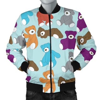 Bear Cute Pattern Print Design 03 Men Bomber Jacket
