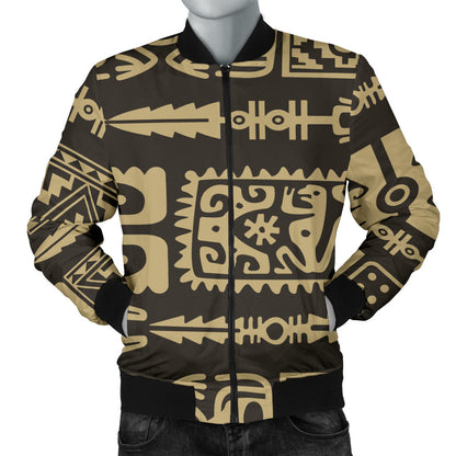 Mayan Pattern Print Design 03 Men Bomber Jacket