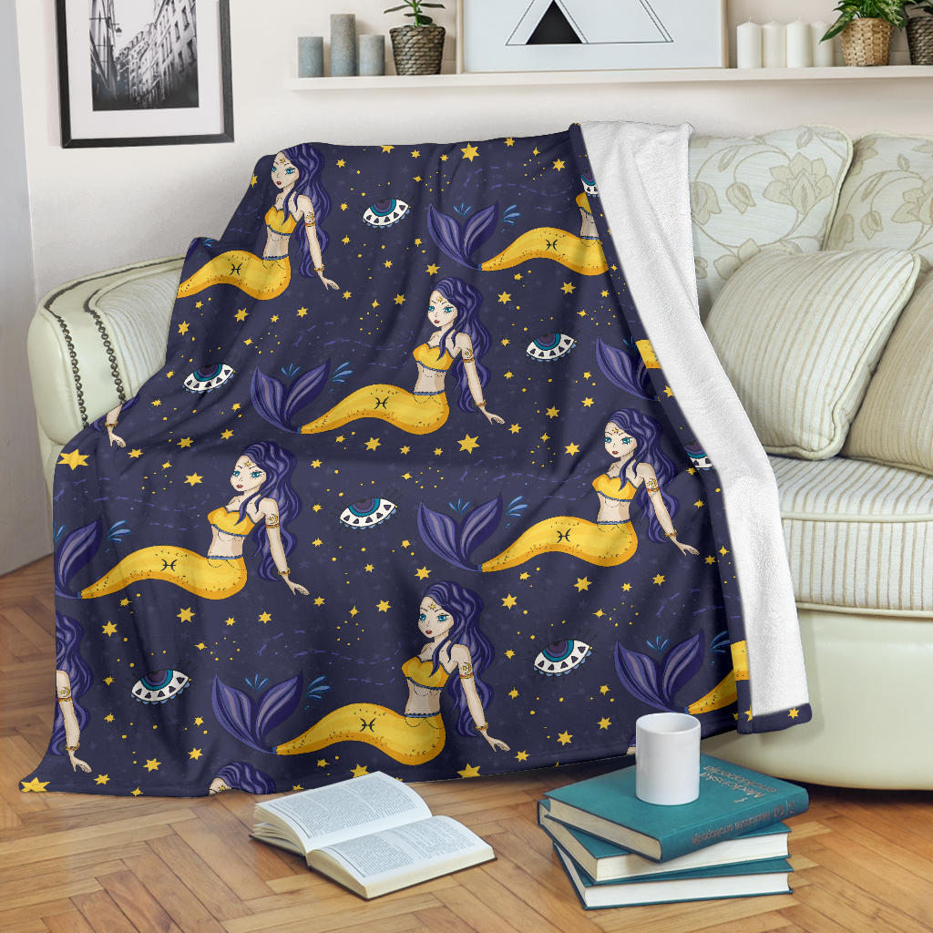 Pisces Pattern Print Design A04 Premium Blanket