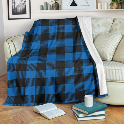 Buffalo check Blue Pattern Print Design 03 Premium Blanket