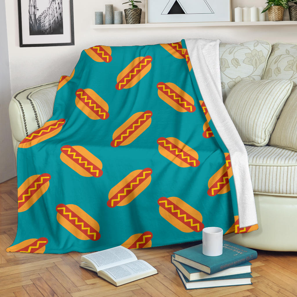 Hot Dog Pattern Print Design 03 Premium Blanket