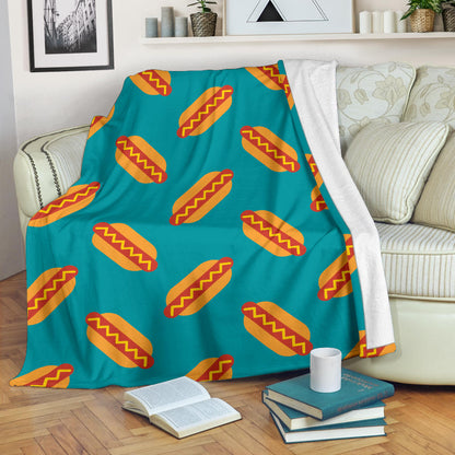 Hot Dog Pattern Print Design 03 Premium Blanket
