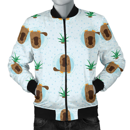 Platypus Pattern Print Design A04 Men Bomber Jacket