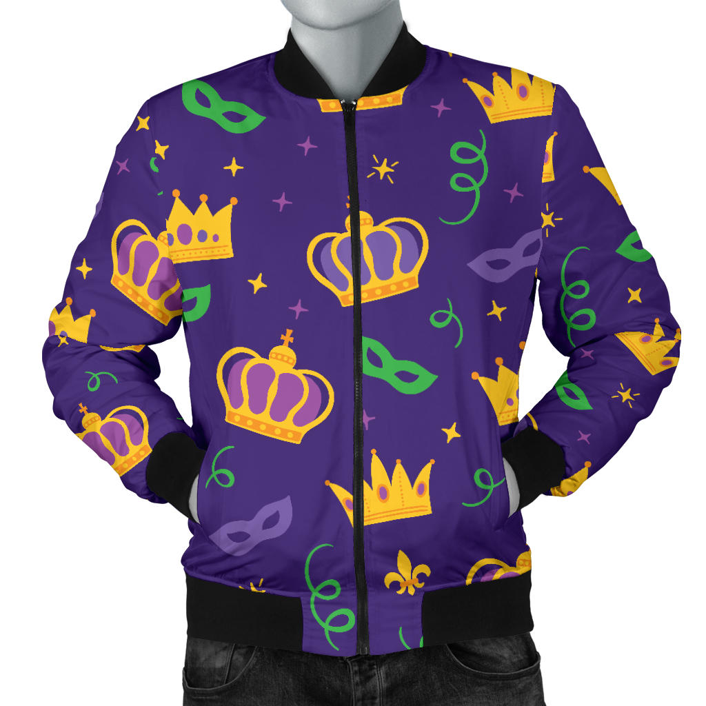Mardi Gras Pattern Print Design 03 Men Bomber Jacket