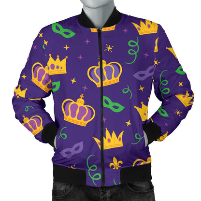 Mardi Gras Pattern Print Design 03 Men Bomber Jacket