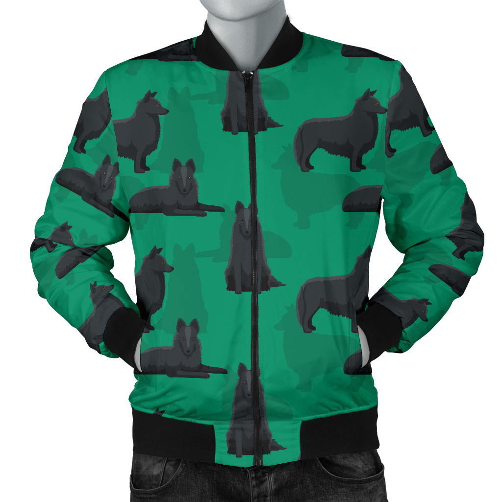 Belgian Sheepdog Pattern Print Design 01 Men Bomber Jacket