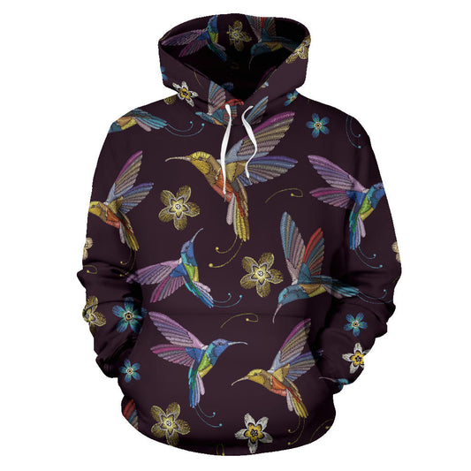 Hummingbird Pattern Print Design 04 Pullover Hoodie