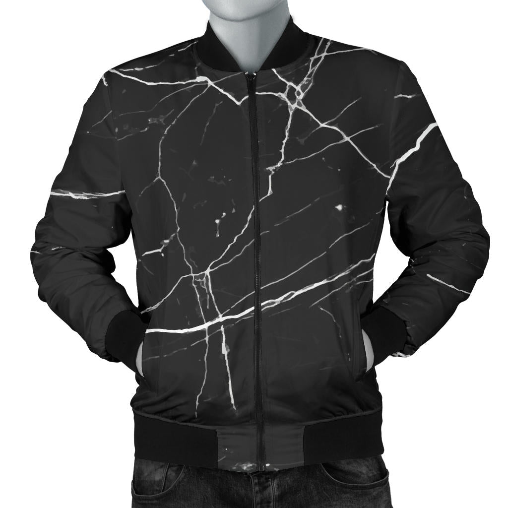 Marble Pattern Print Design 04 Men Bomber Jacket