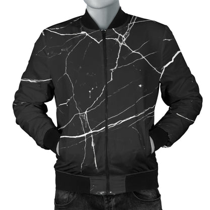 Marble Pattern Print Design 04 Men Bomber Jacket