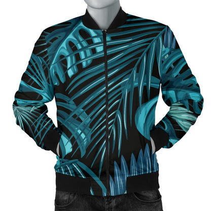 Palm Leaf Pattern Print Design A03 Men Bomber Jacket